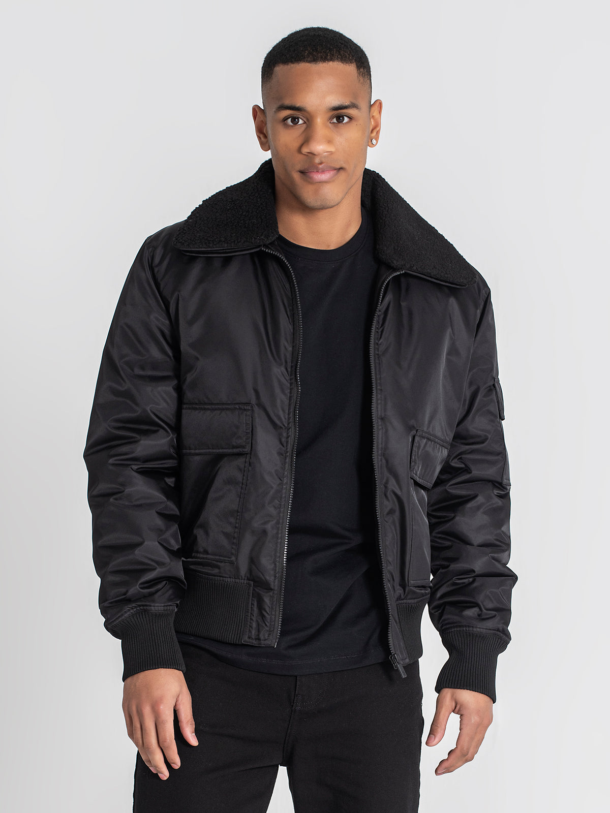 jackets / Black Aviator Jacket