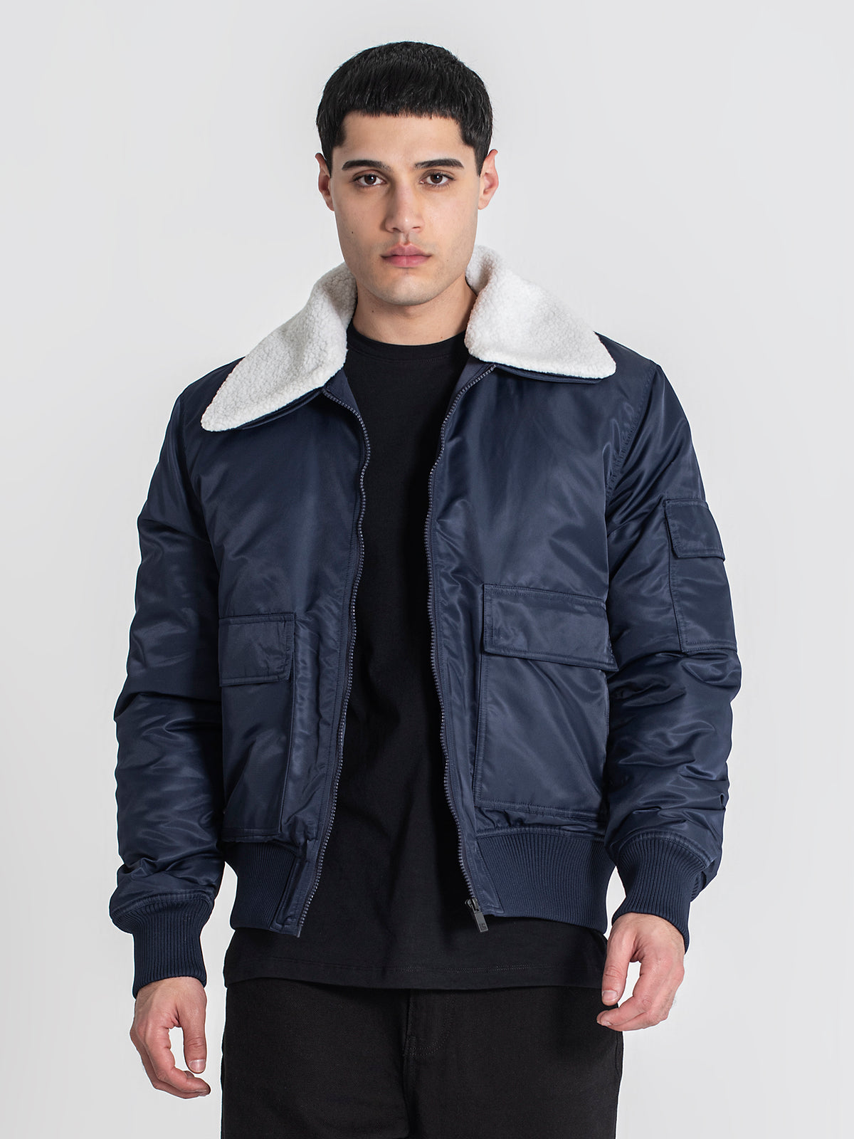 jackets / Dark Blue Aviator Jacket
