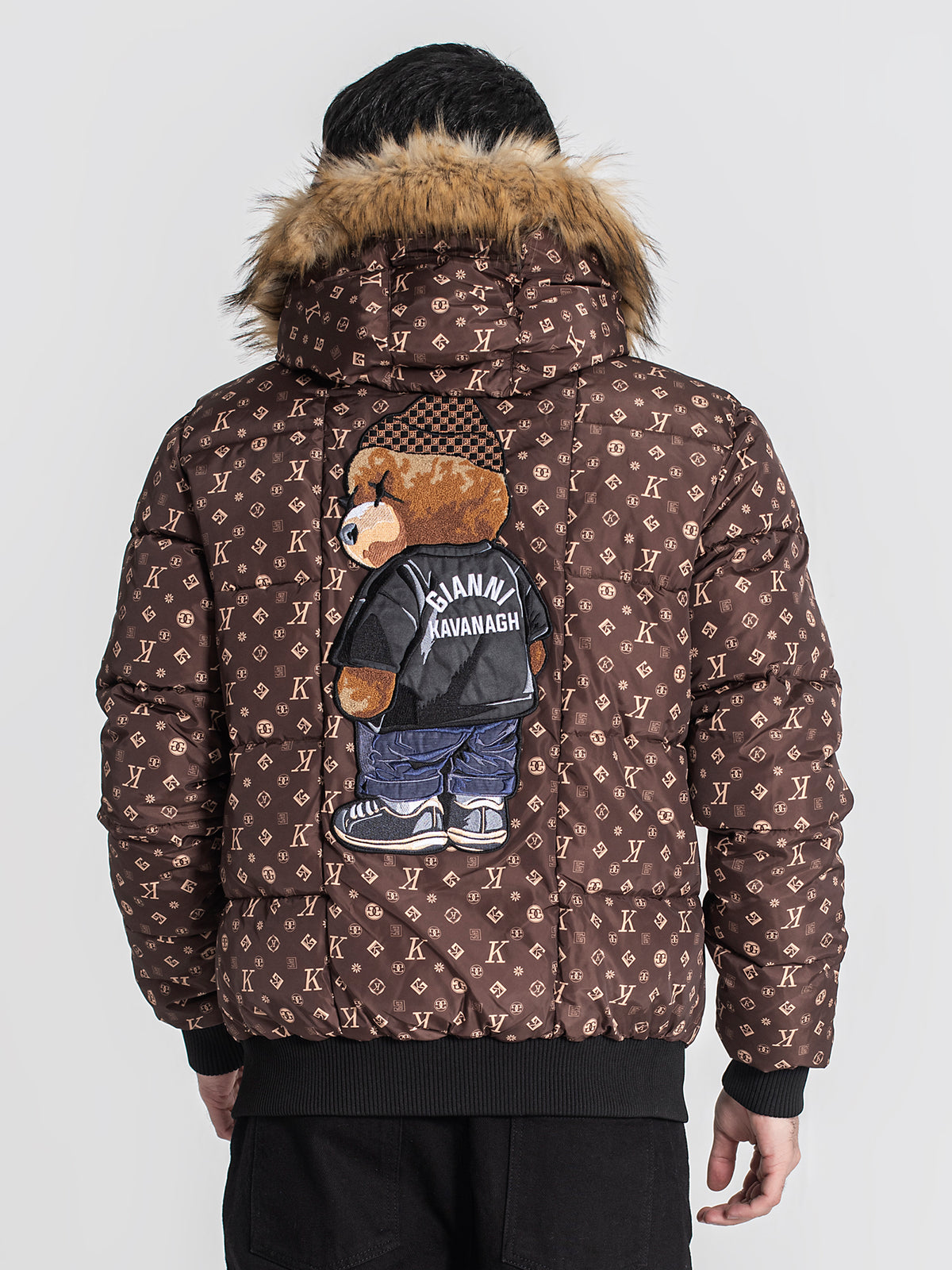 puffers / Brown Logomania Bear Puffer Jacket