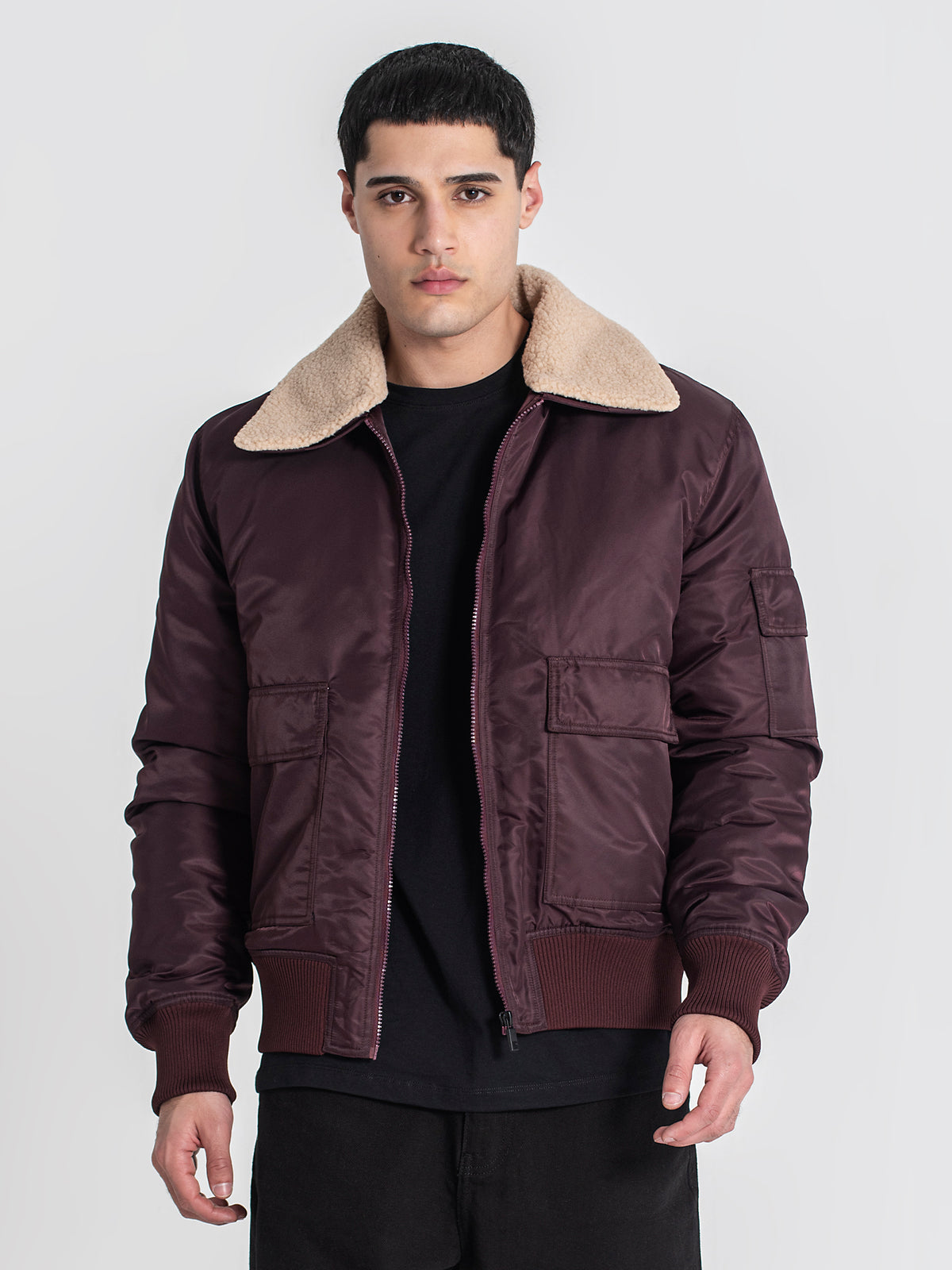 jackets / Burgundy Aviator Jacket