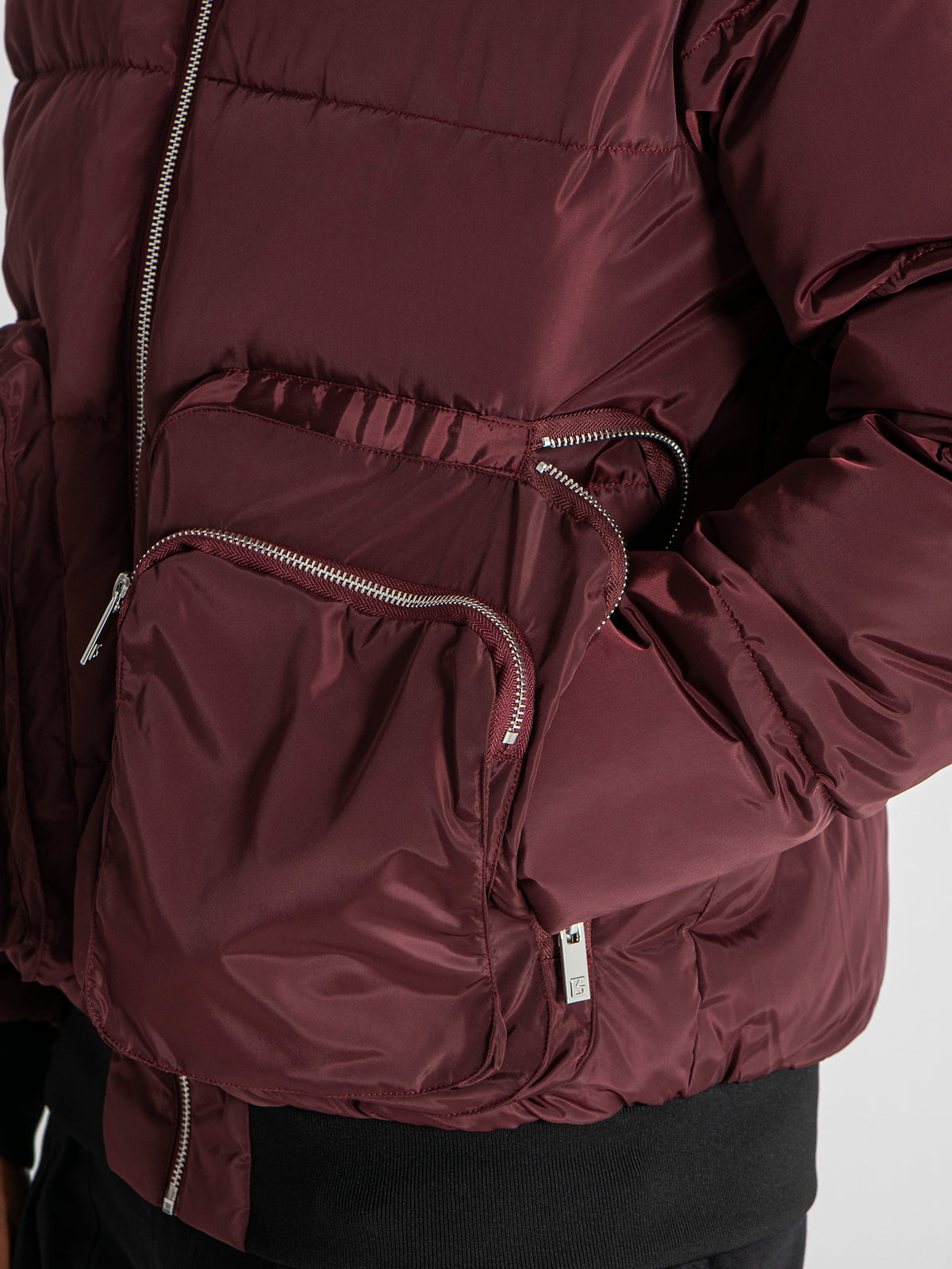puffers / Burgundy Utility Puffer Jacket