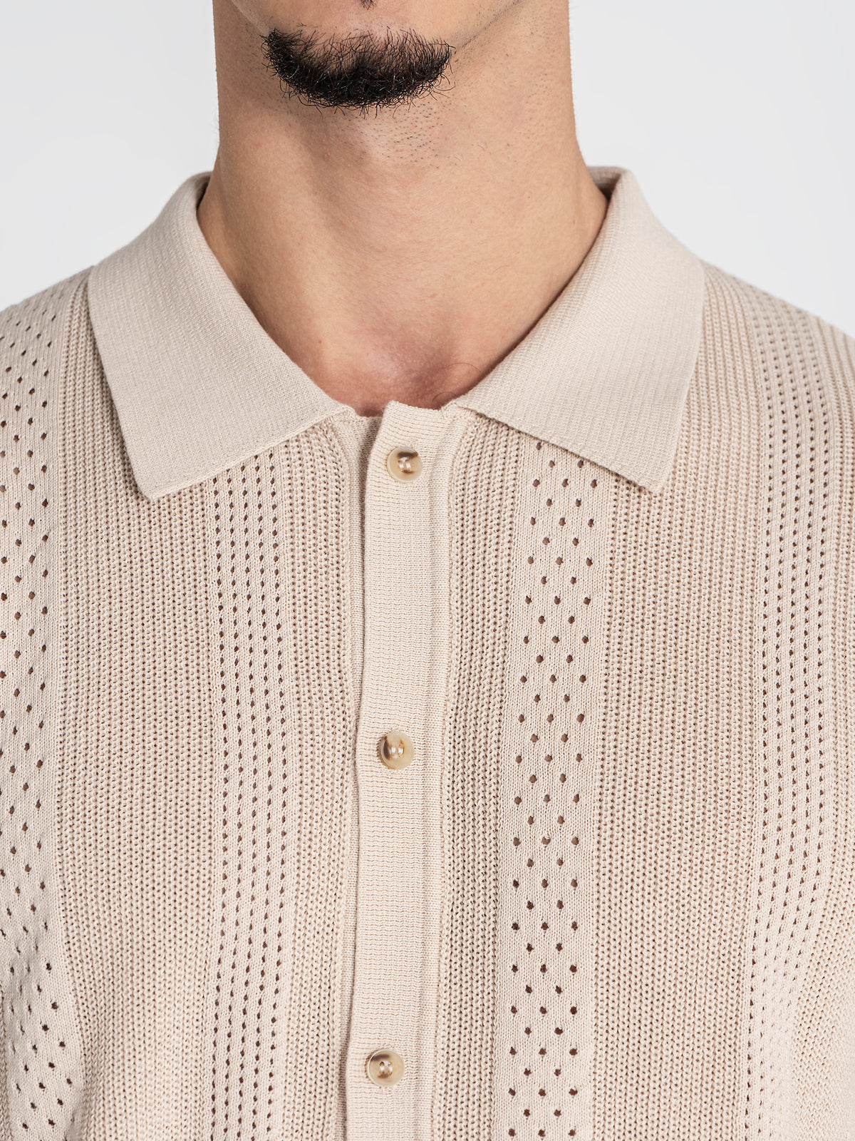 shirts / Beige Breathe Knit Shirt