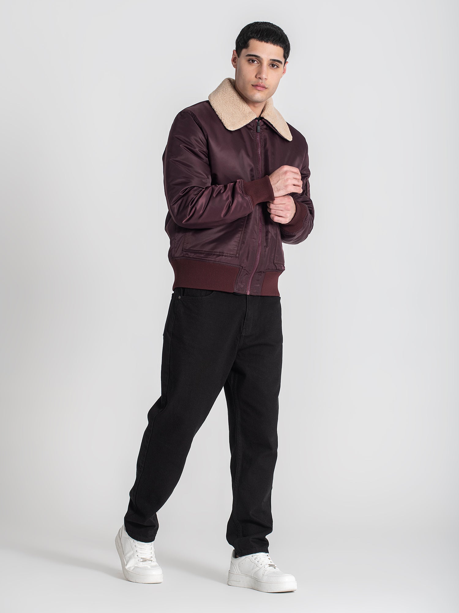 jackets / Burgundy Aviator Jacket
