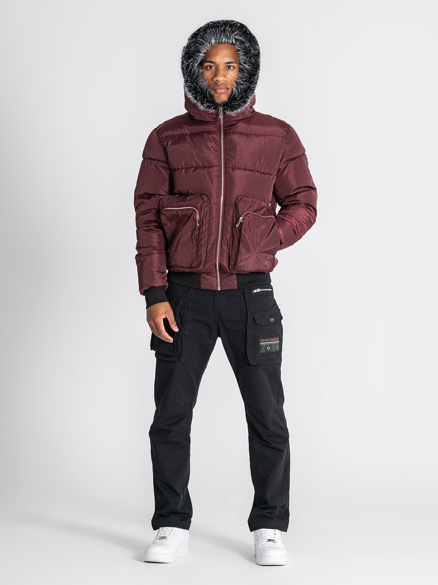 puffers / Burgundy Utility Puffer Jacket