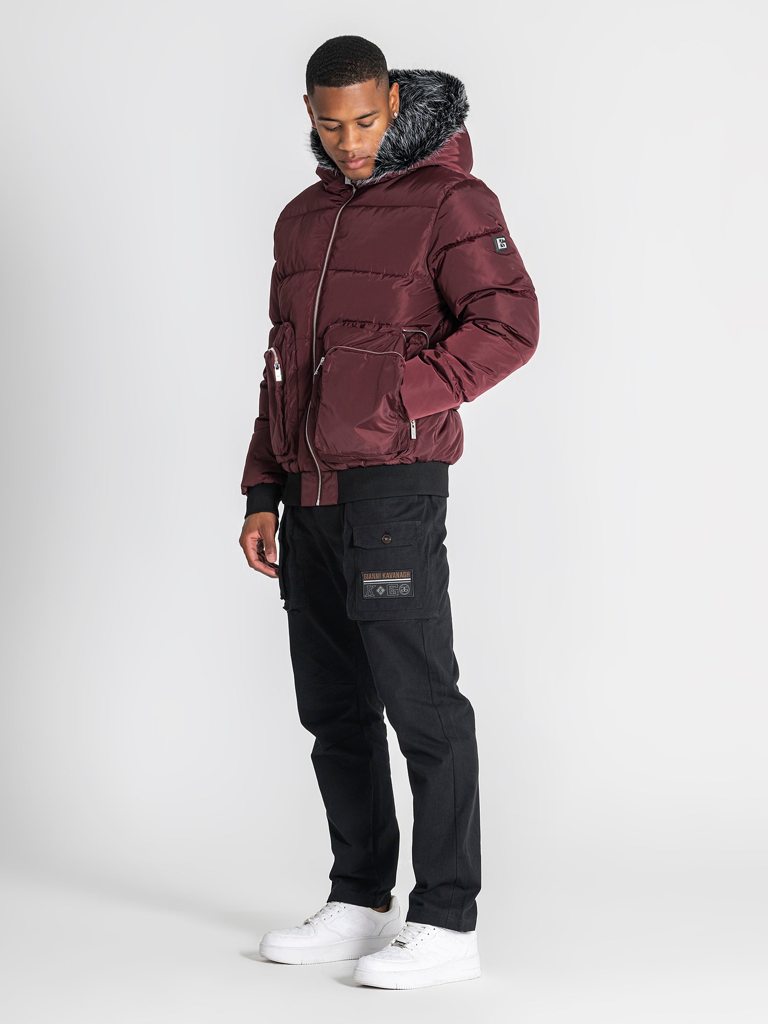 puffers / Burgundy Utility Puffer Jacket