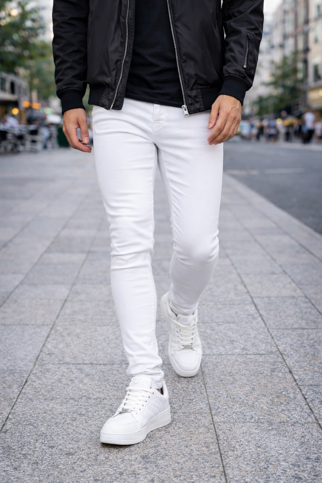 White Core Skinny Jeans