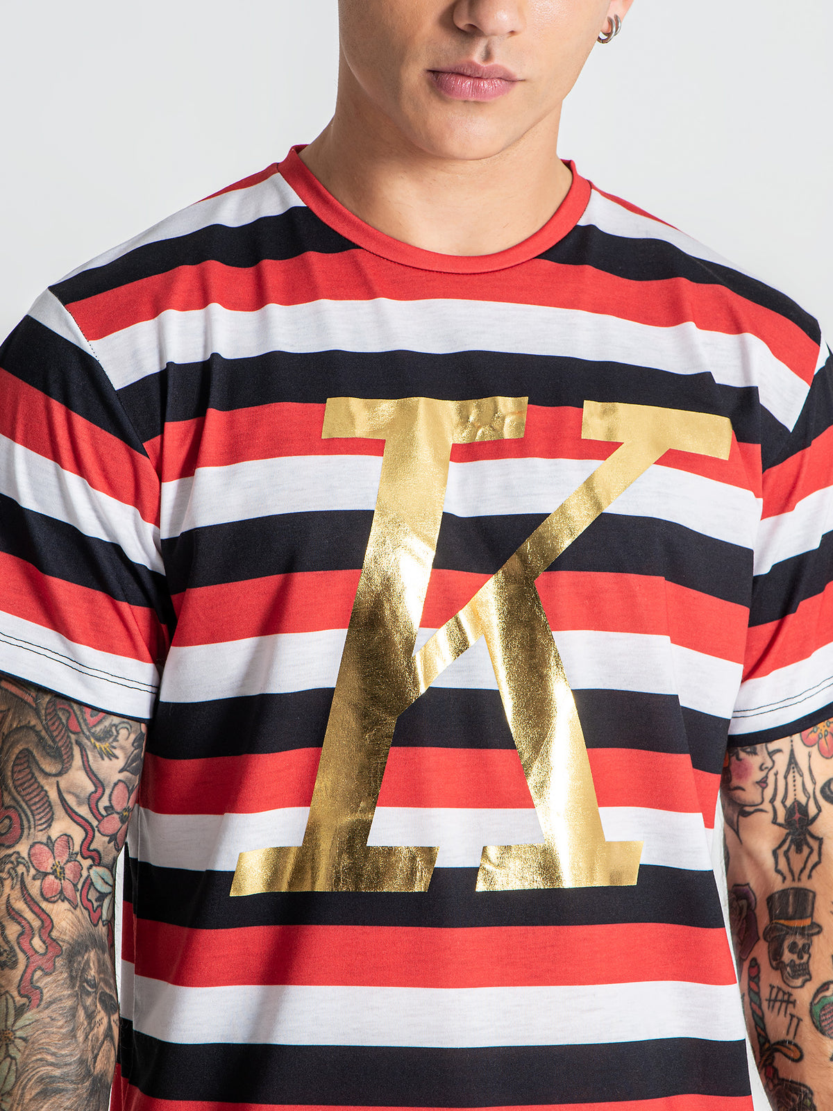 Red K Striped Tee