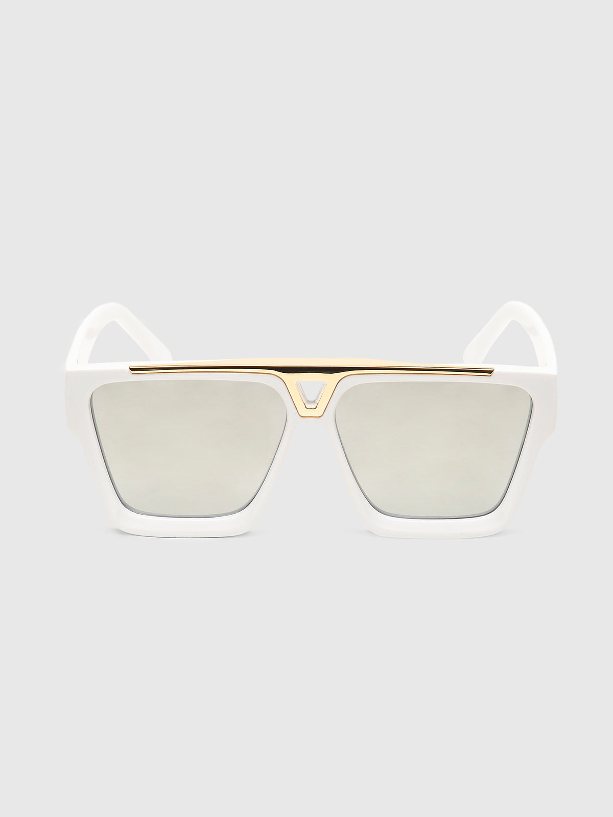 White Rise Block Sunglasses