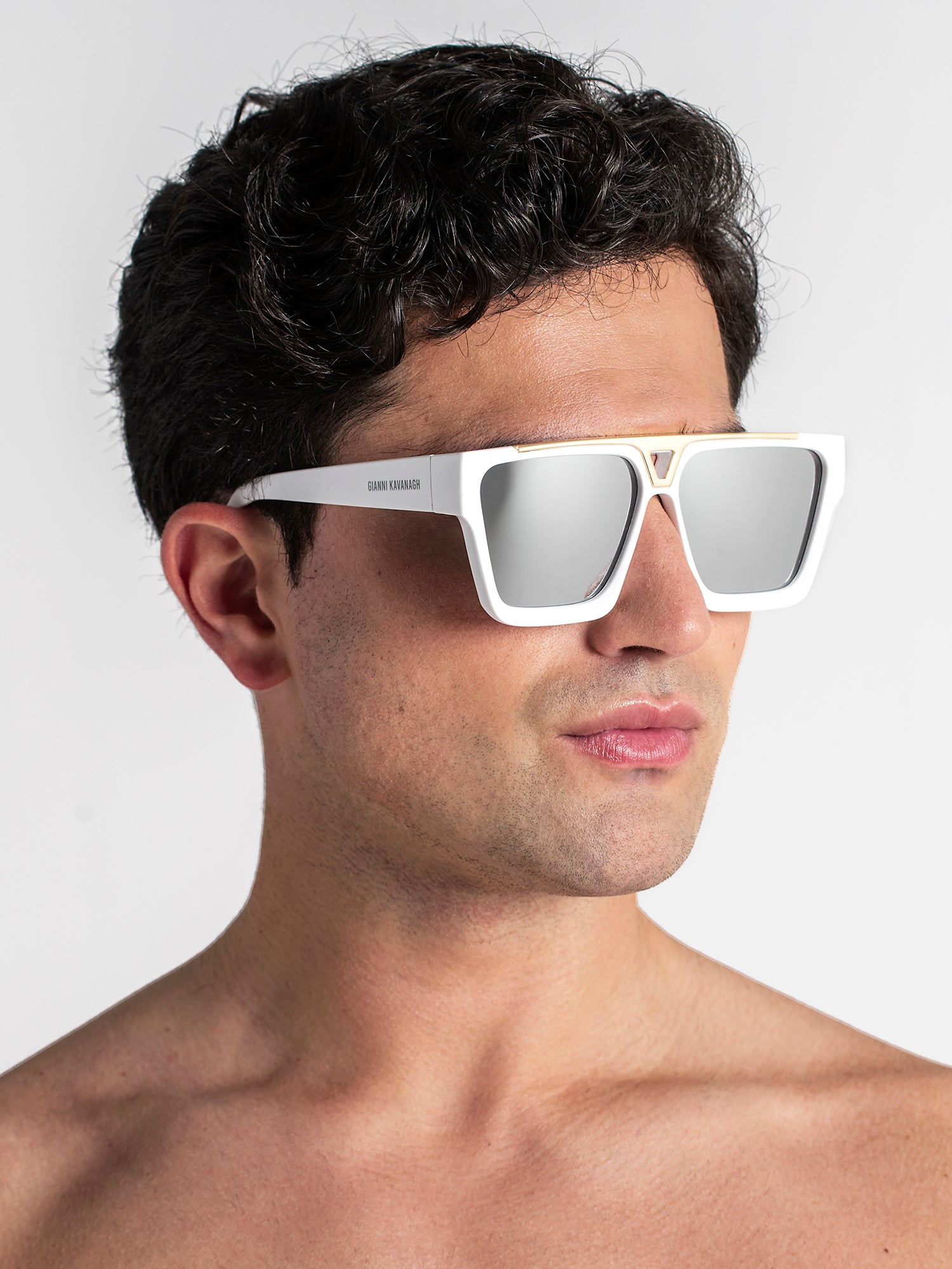 White Rise Block Sunglasses