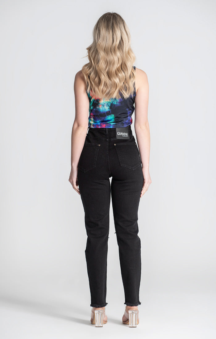 Top Curto Efeito Degradado Multicolor