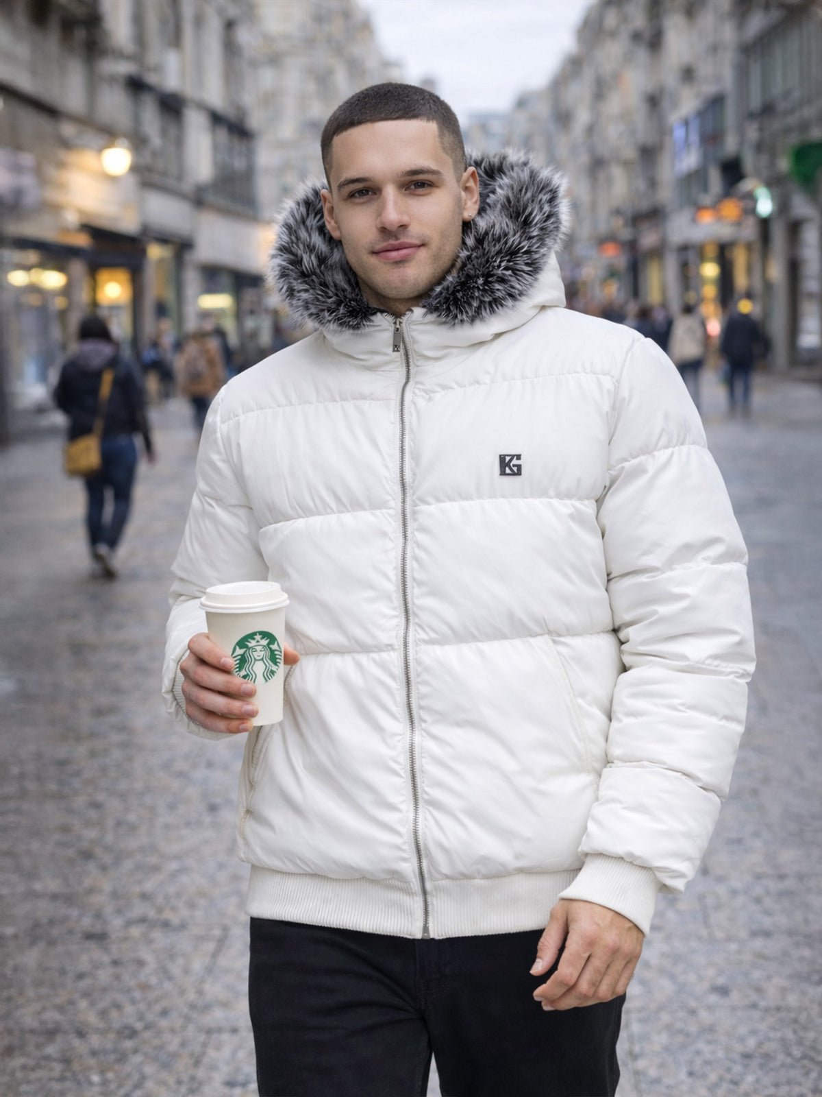 White Essential Puffer Jacket