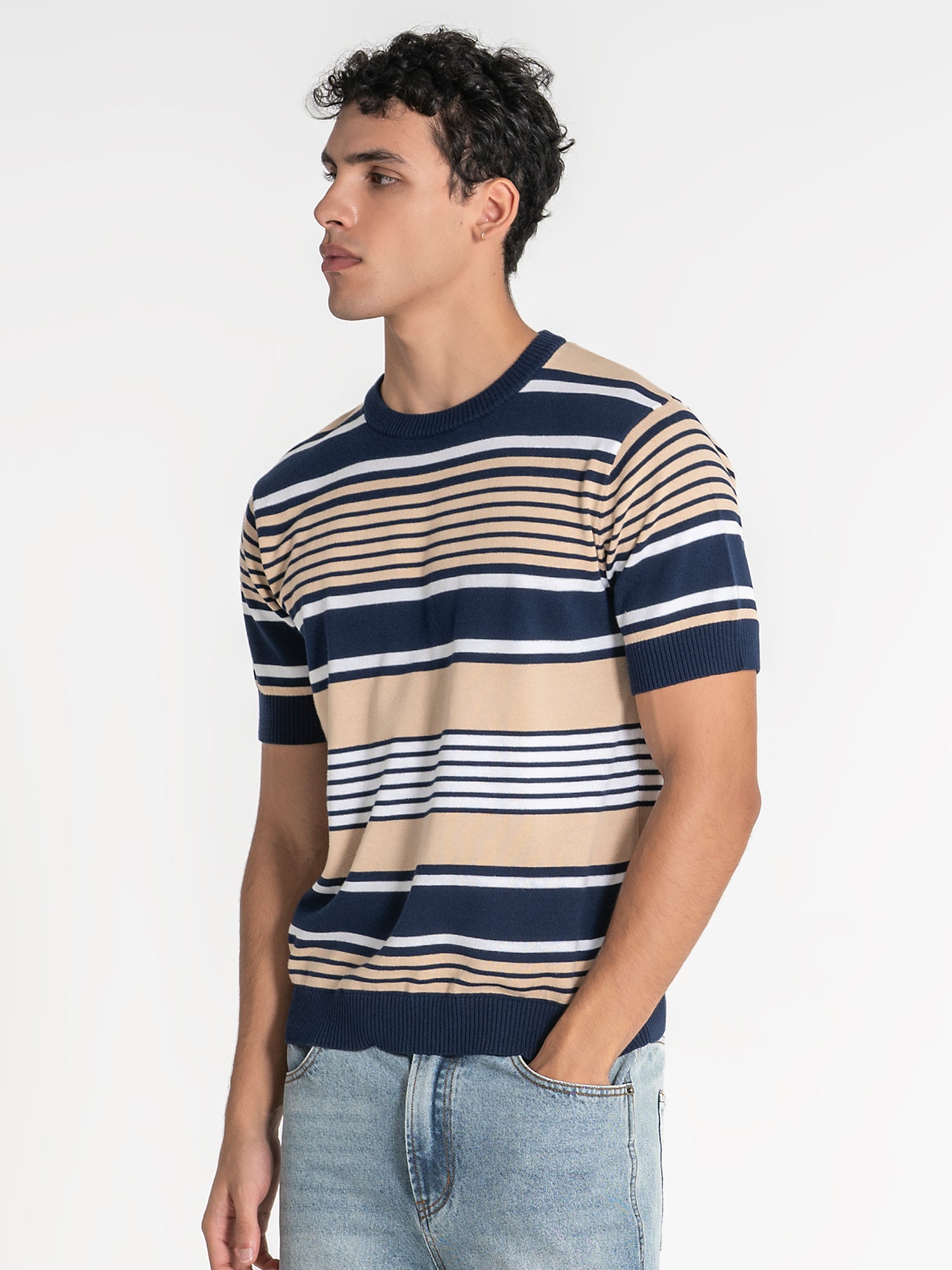 t-shirts / Blue Retro Knit Tee