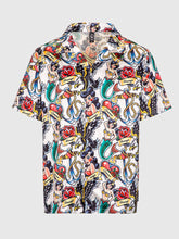 shirts / White Tattoo Satin Shirt