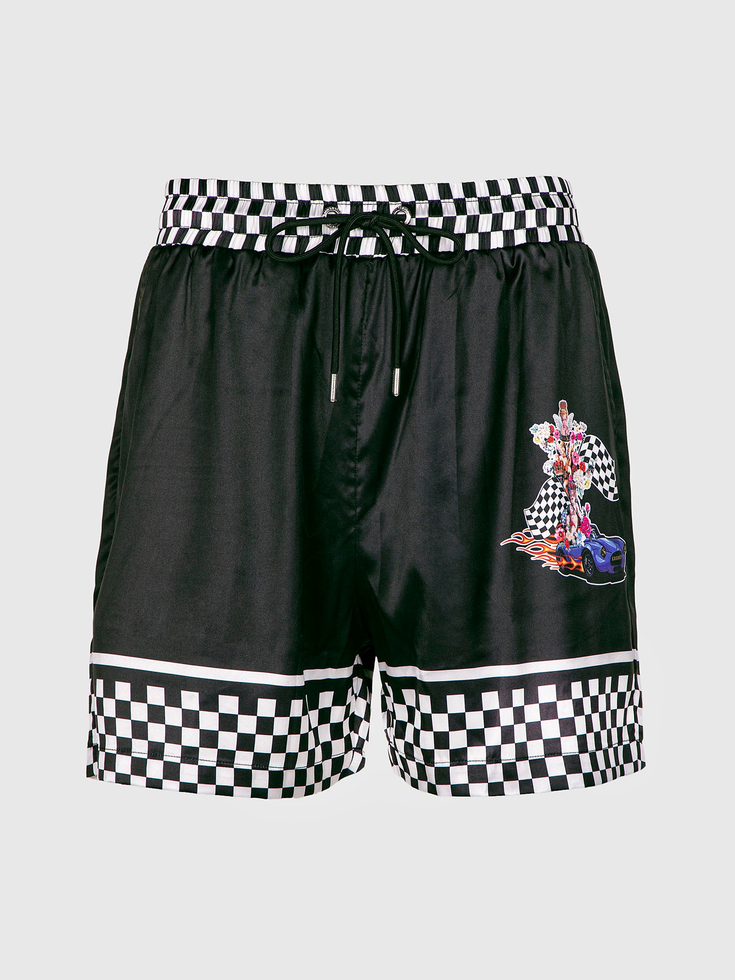 Black Angel Race Satin Shorts