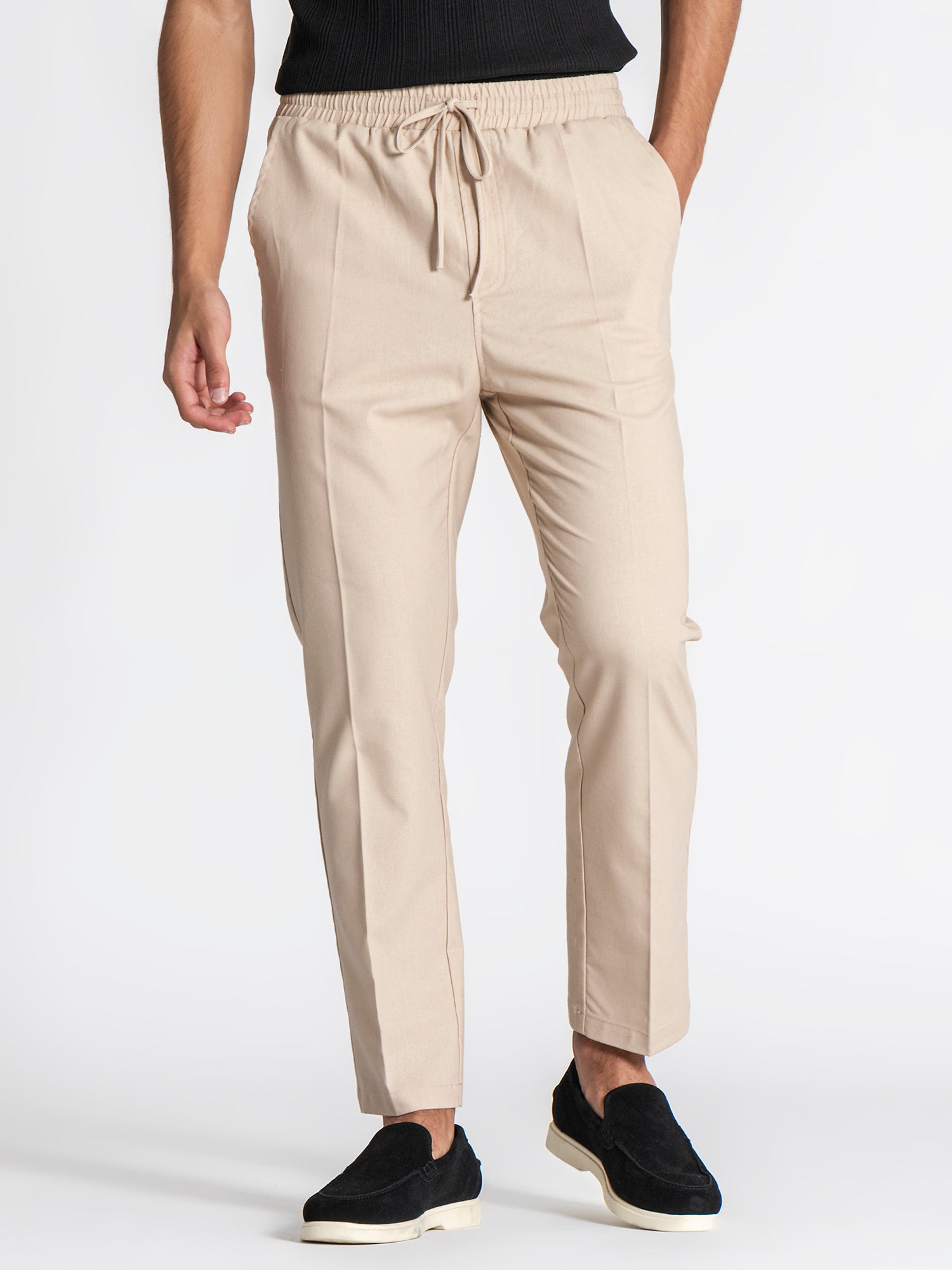 Beige GG Linen Pants