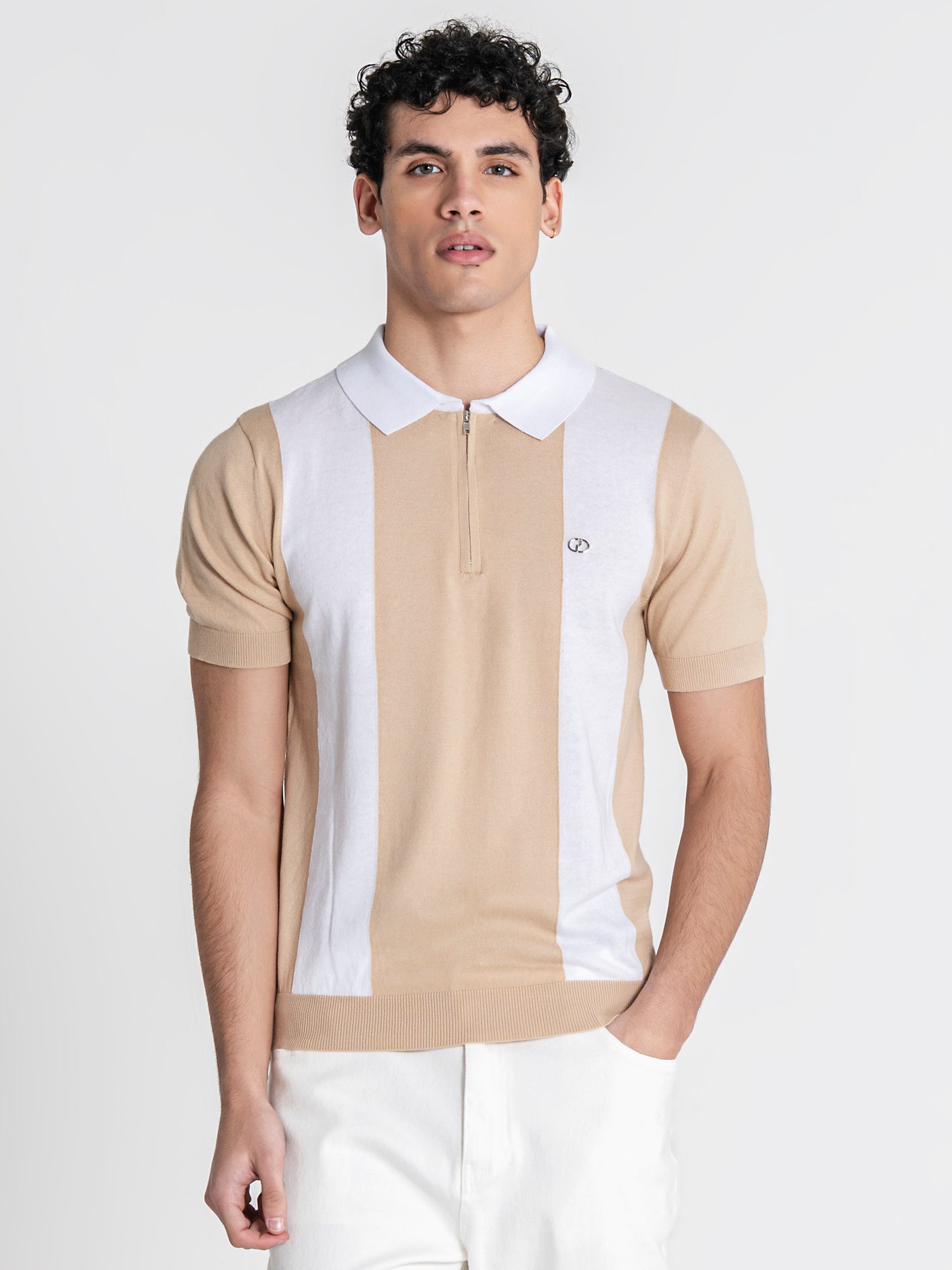 Camel Column Knit Polo