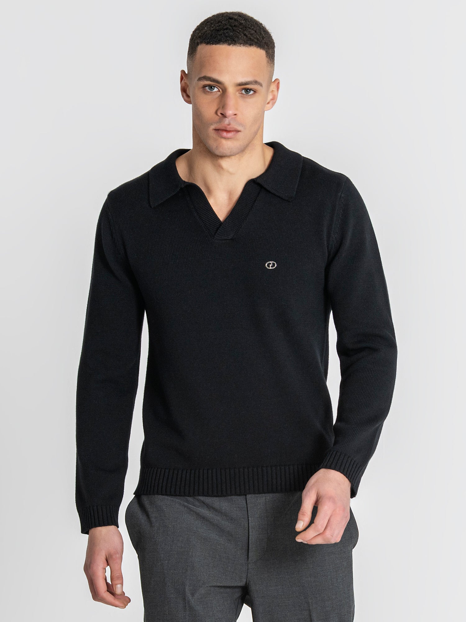 Black Soft Knit Polo