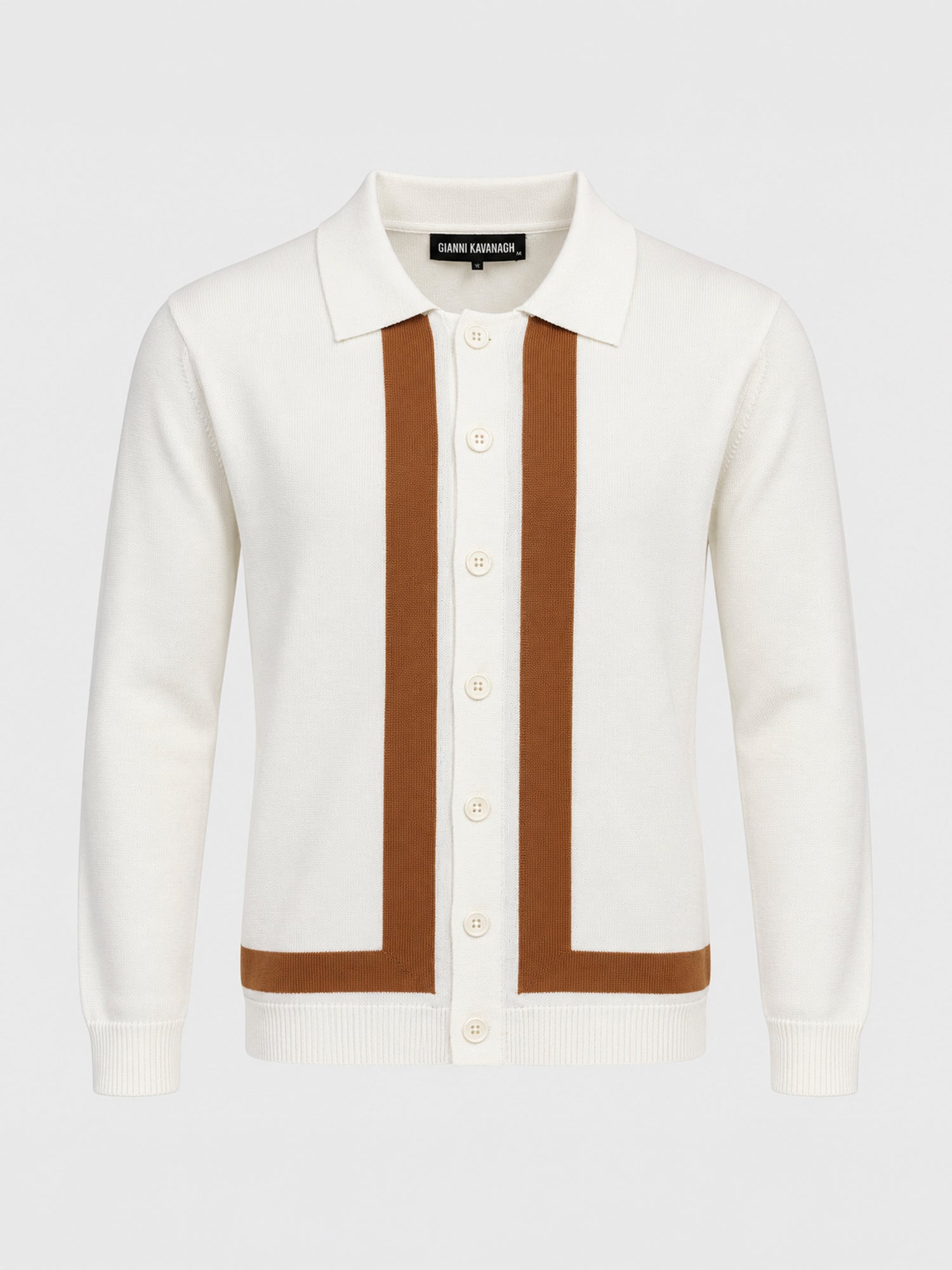 shirts / White Column Knit Shirt