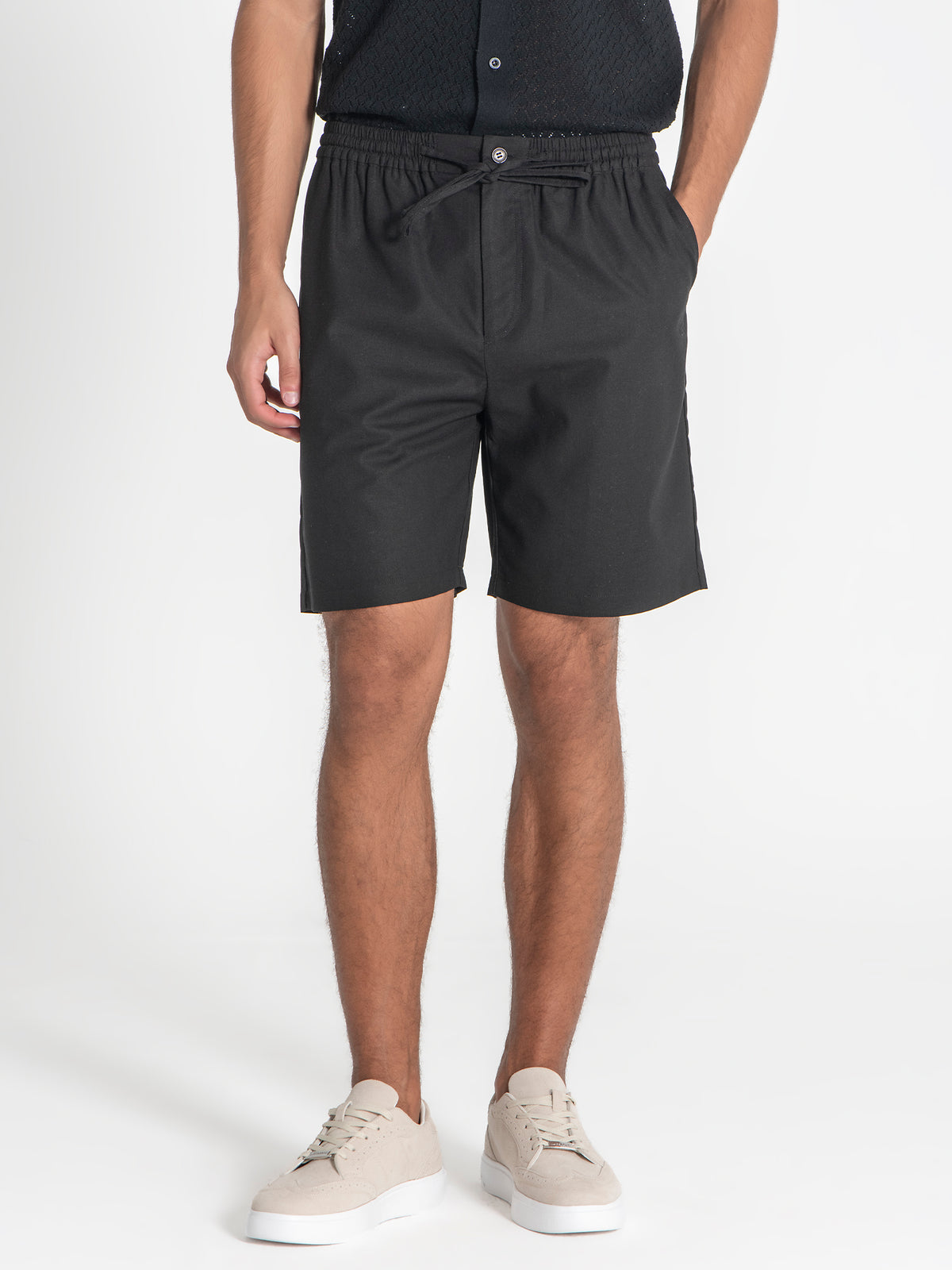 shorts / Black Smart Linen Shorts
