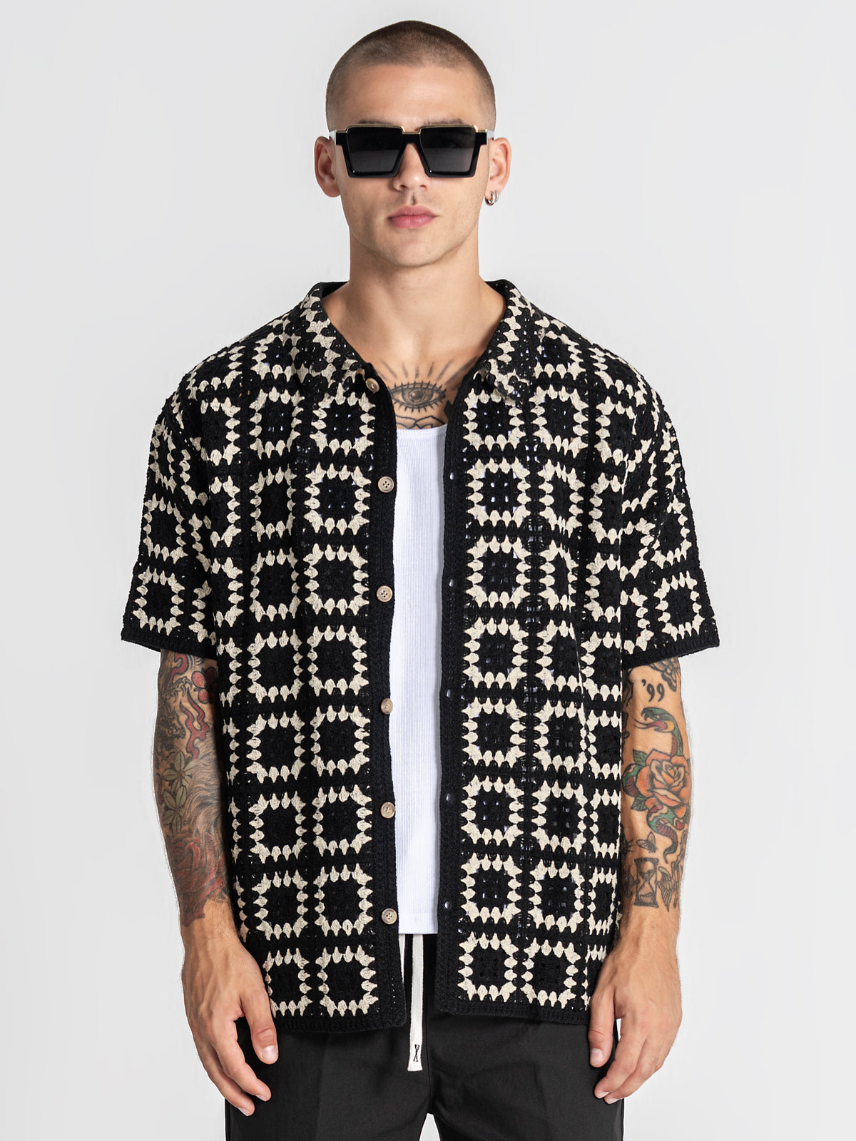 shirts / Black Nature Knit Shirt