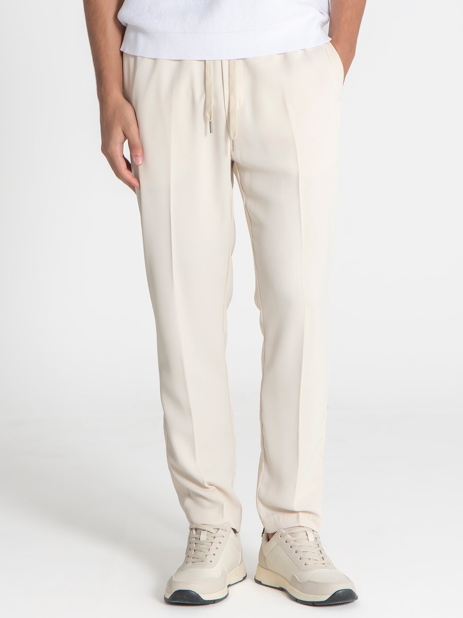 pants / Beige Drawstring Pants