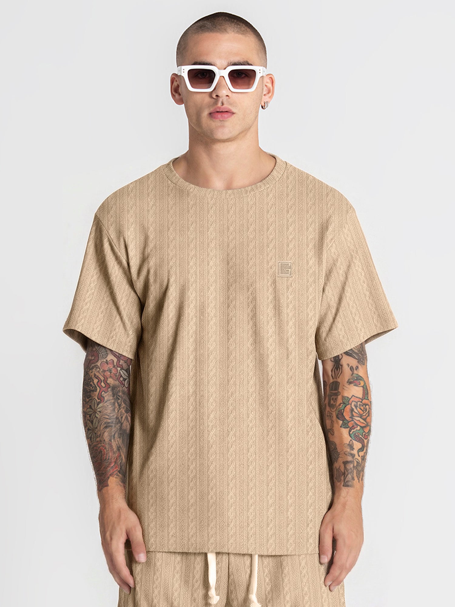 Beige Texture Tee