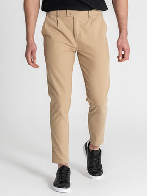 pants / Taupe Pleated Chino Pants