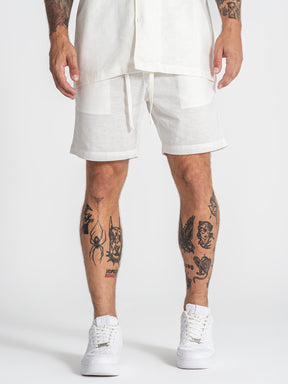 shorts / White Nature Linen Shorts