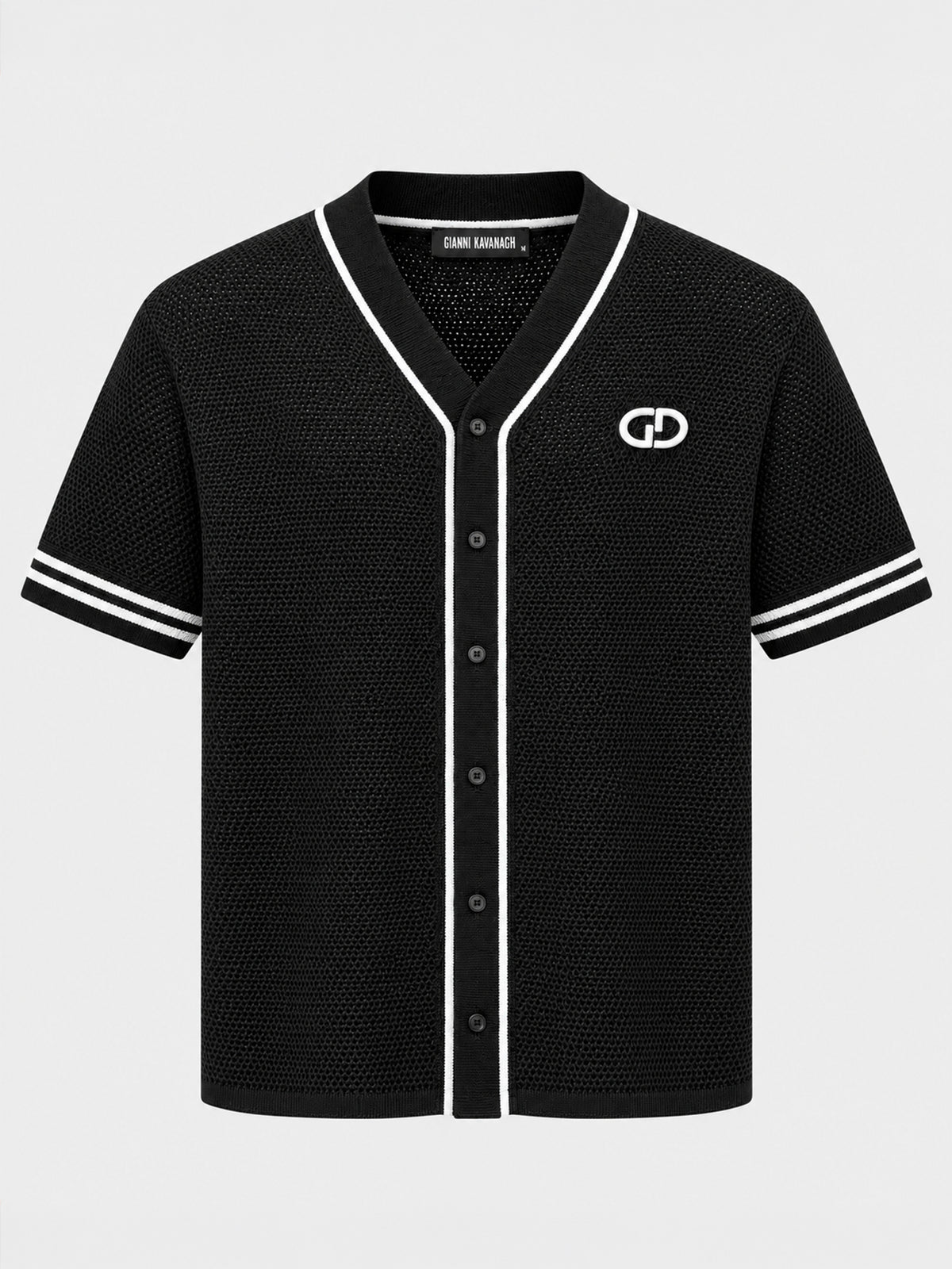 shirts / Black Baseball Knit Shirt