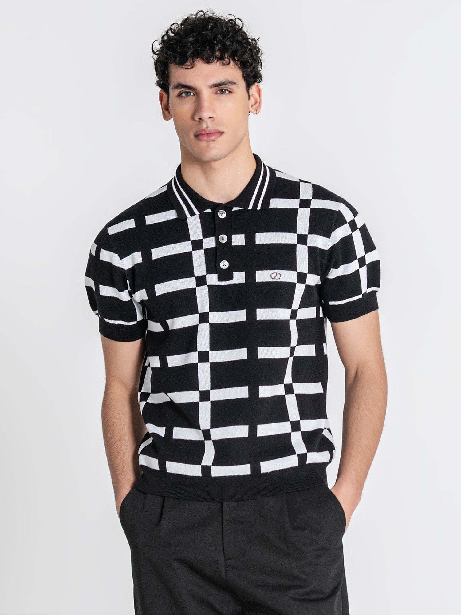 polos / Black Optic Knit Polo