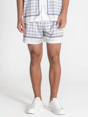 shorts / White GG Mania Satin Shorts