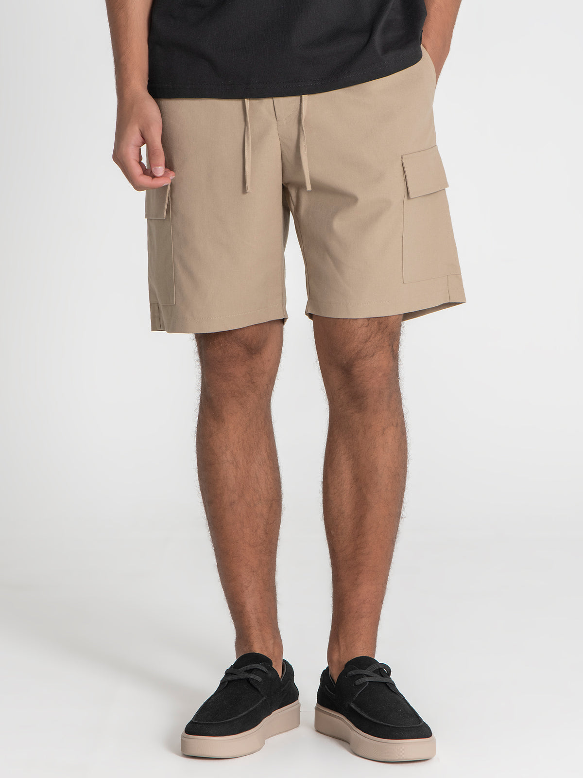 shorts / Camel Cargo Linen Shorts