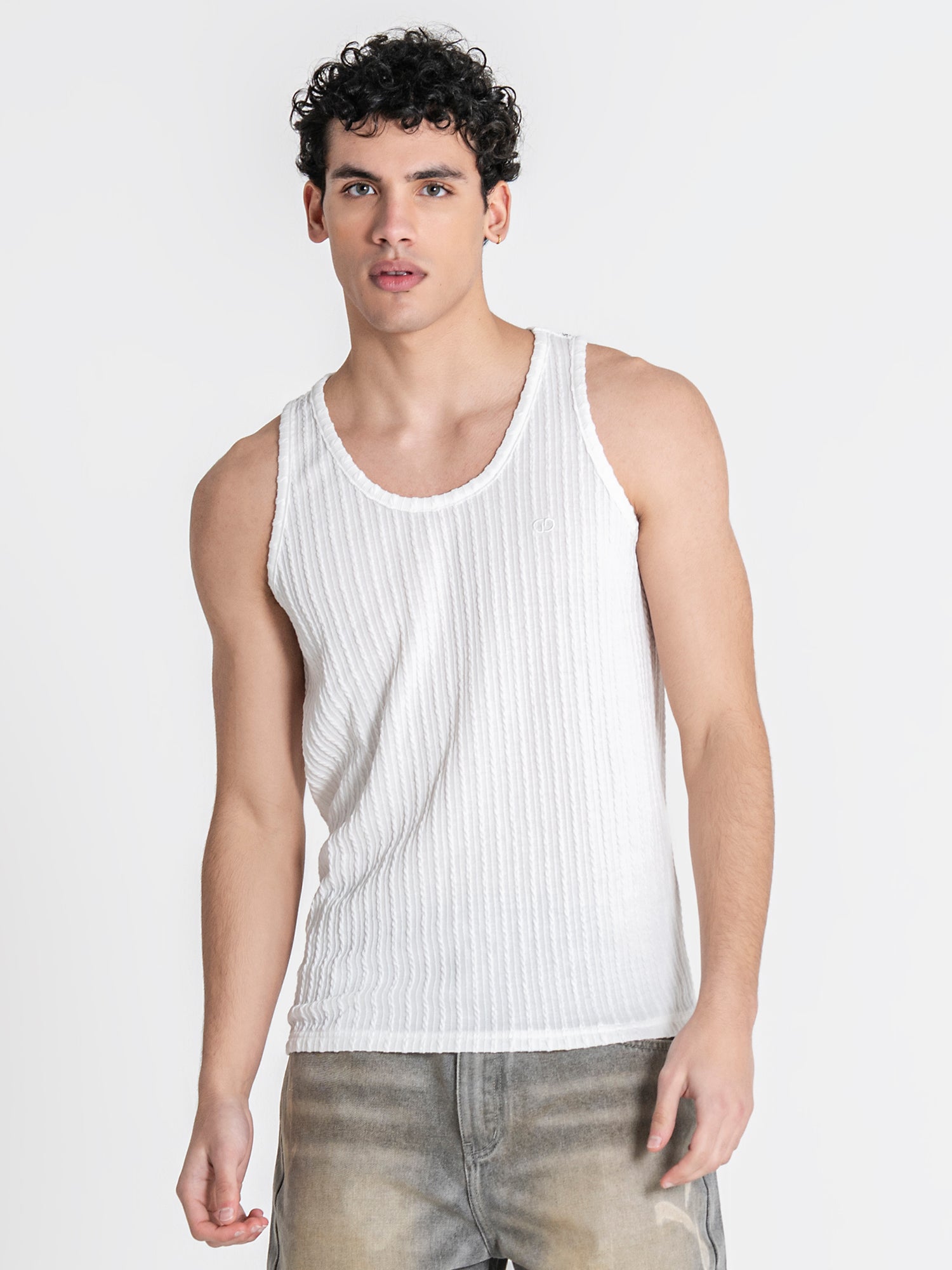 White Tactile Tanktop