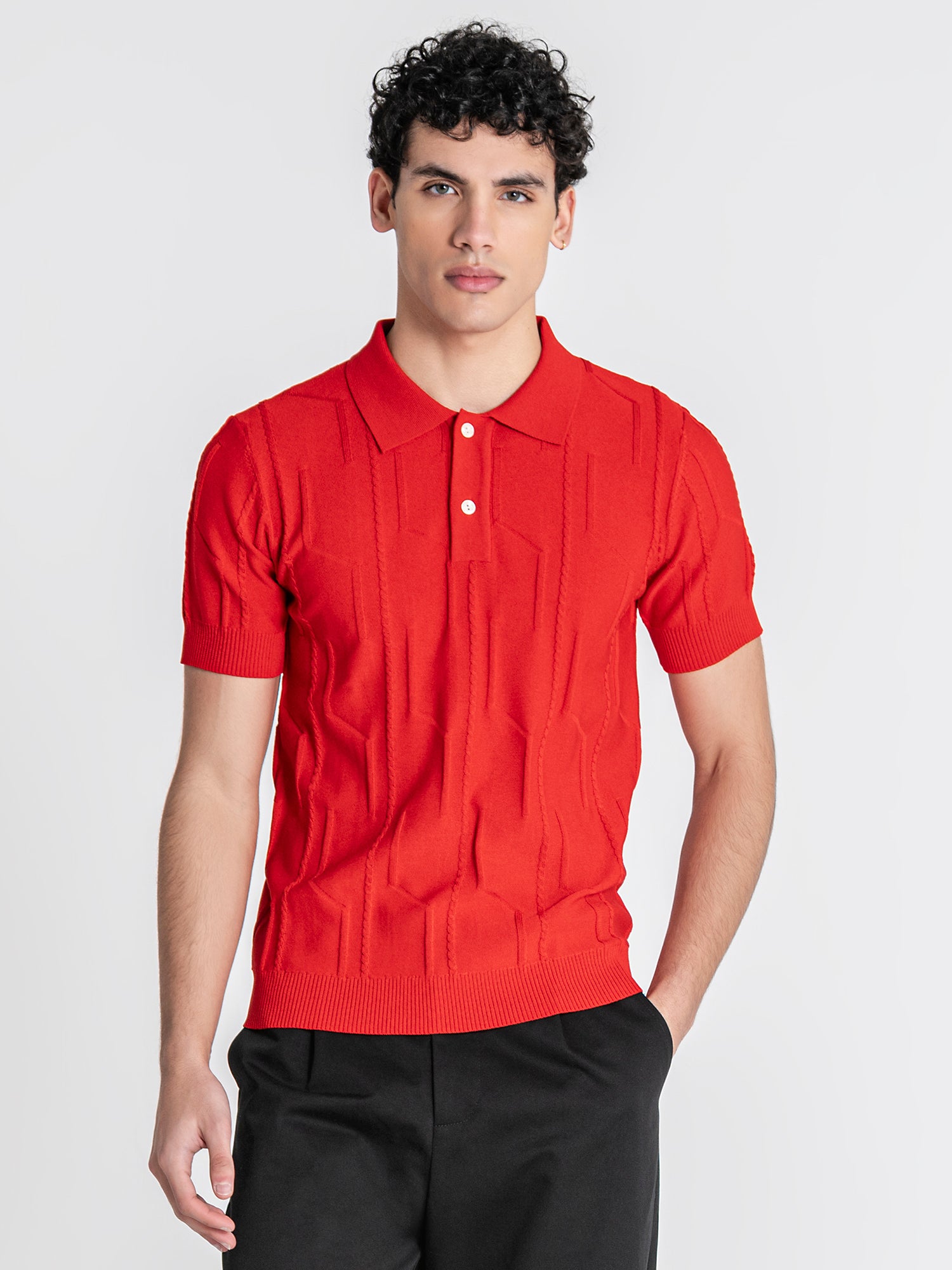 polos / Red Dimension Knit Polo