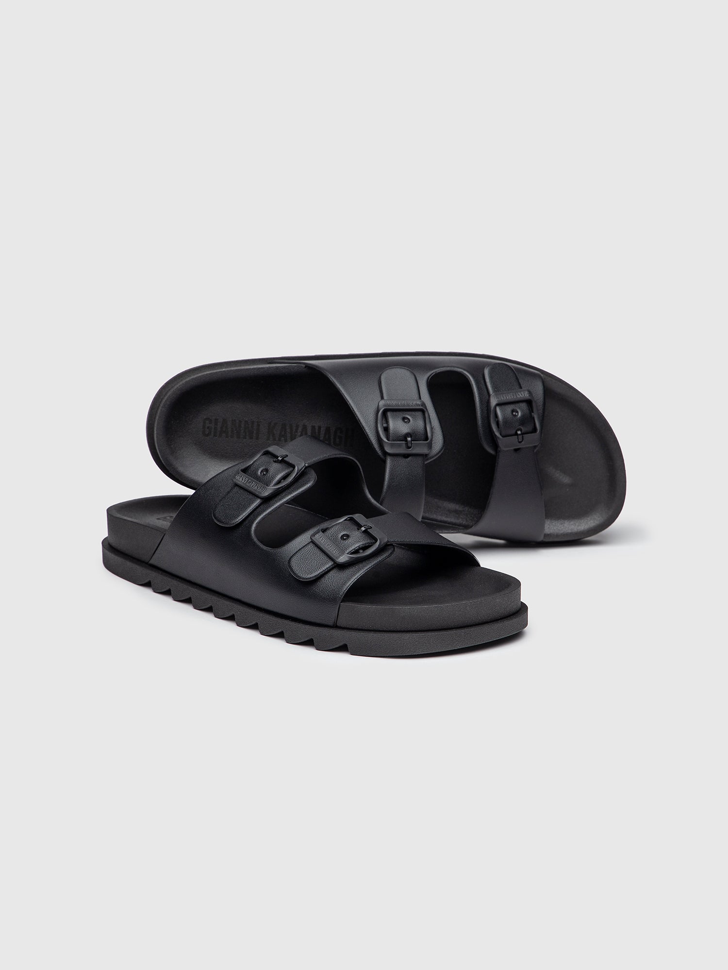 sliders / Black Explorer Sandals
