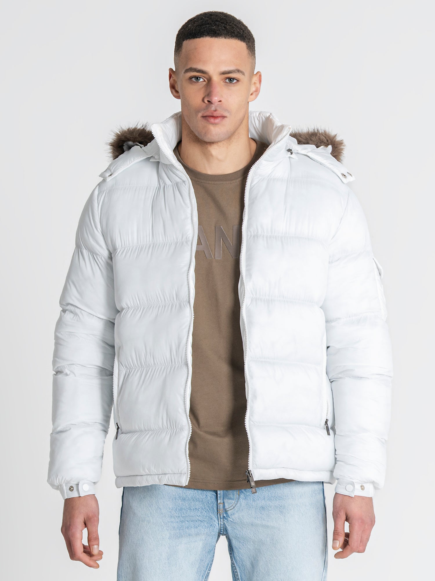 White GK Puffer Jacket