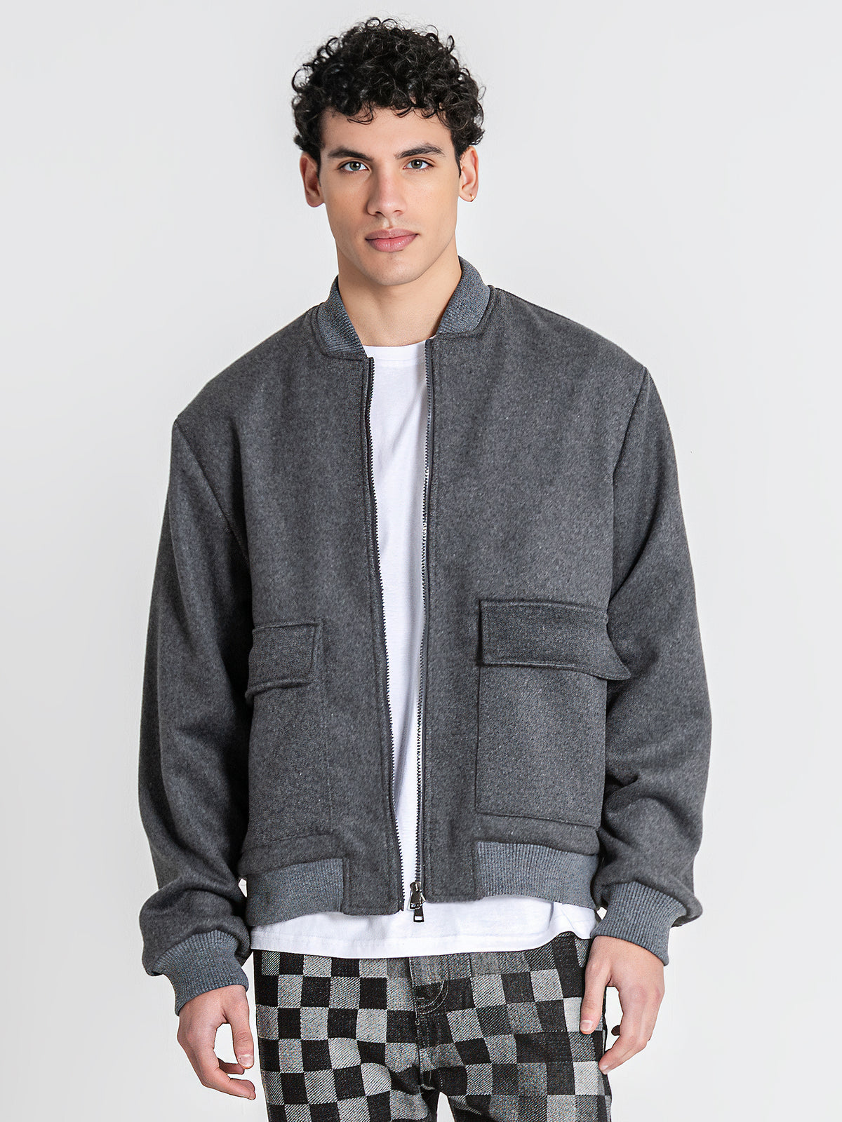 bombers / Grey Soft Core Bomber Jacket