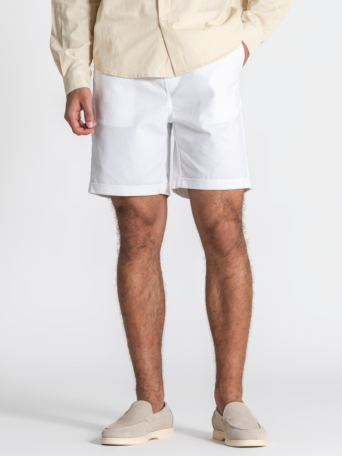 shorts / White GG Linen Shorts