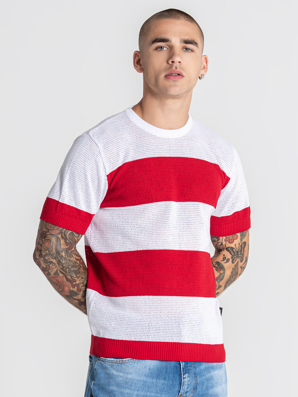 t-shirts / Red Striped Knit Tee