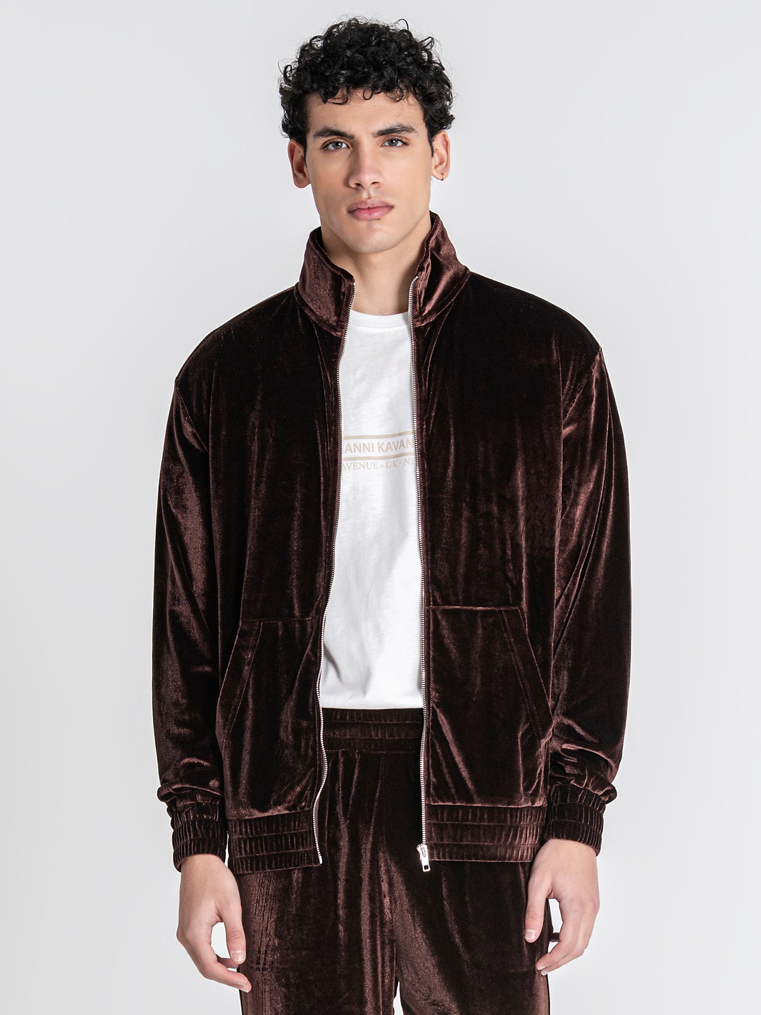 Brown GK Tape Zip Jacket