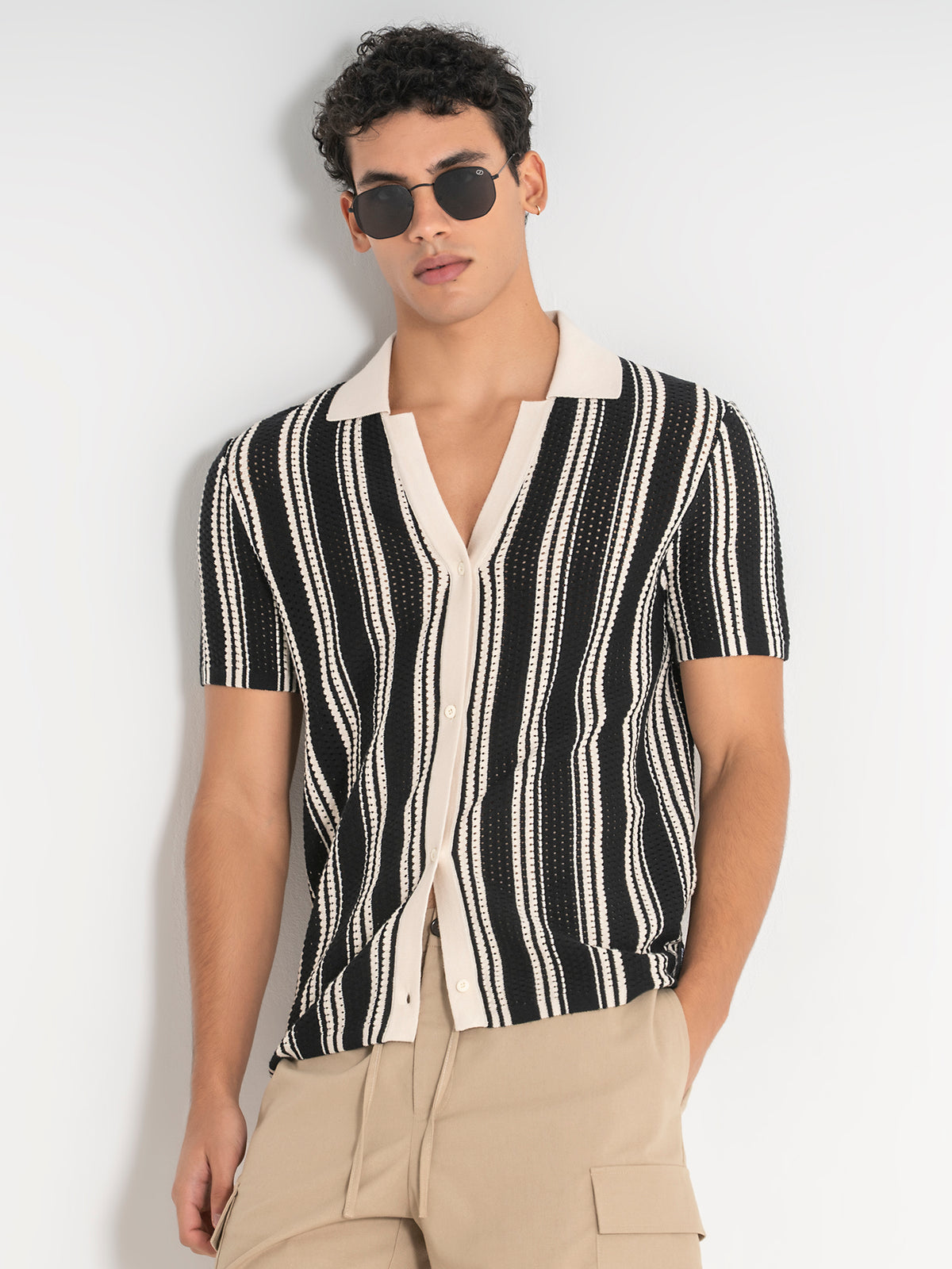 shirts / Taupe Relaxed Knit Shirt