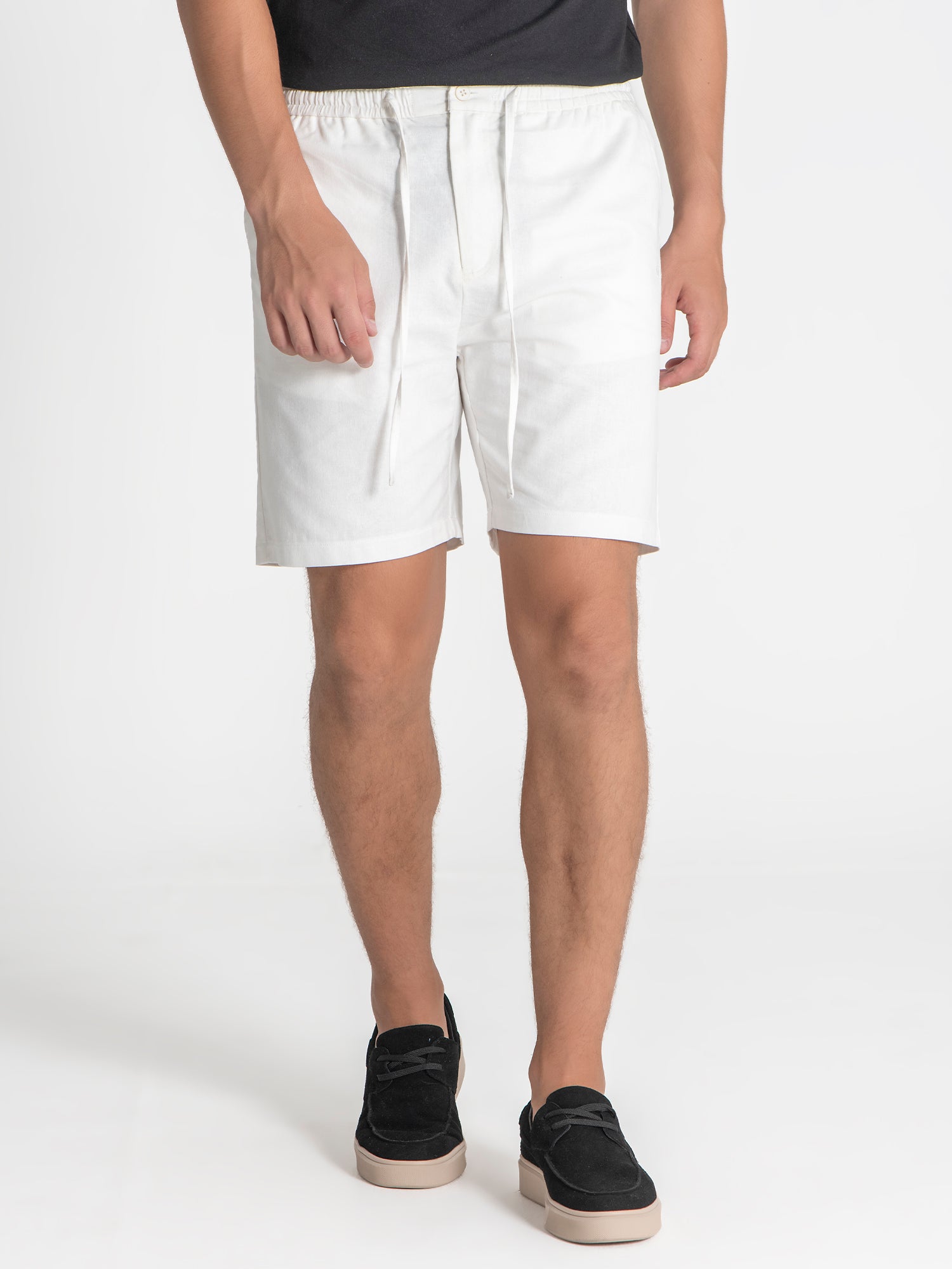 shorts / White Smart Linen Shorts