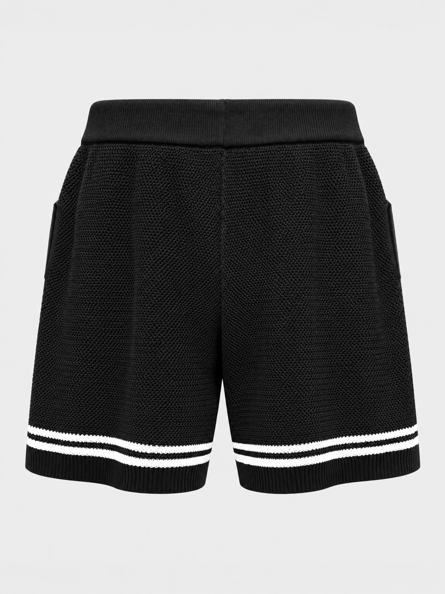 shorts / Black Baseball Knit Shorts