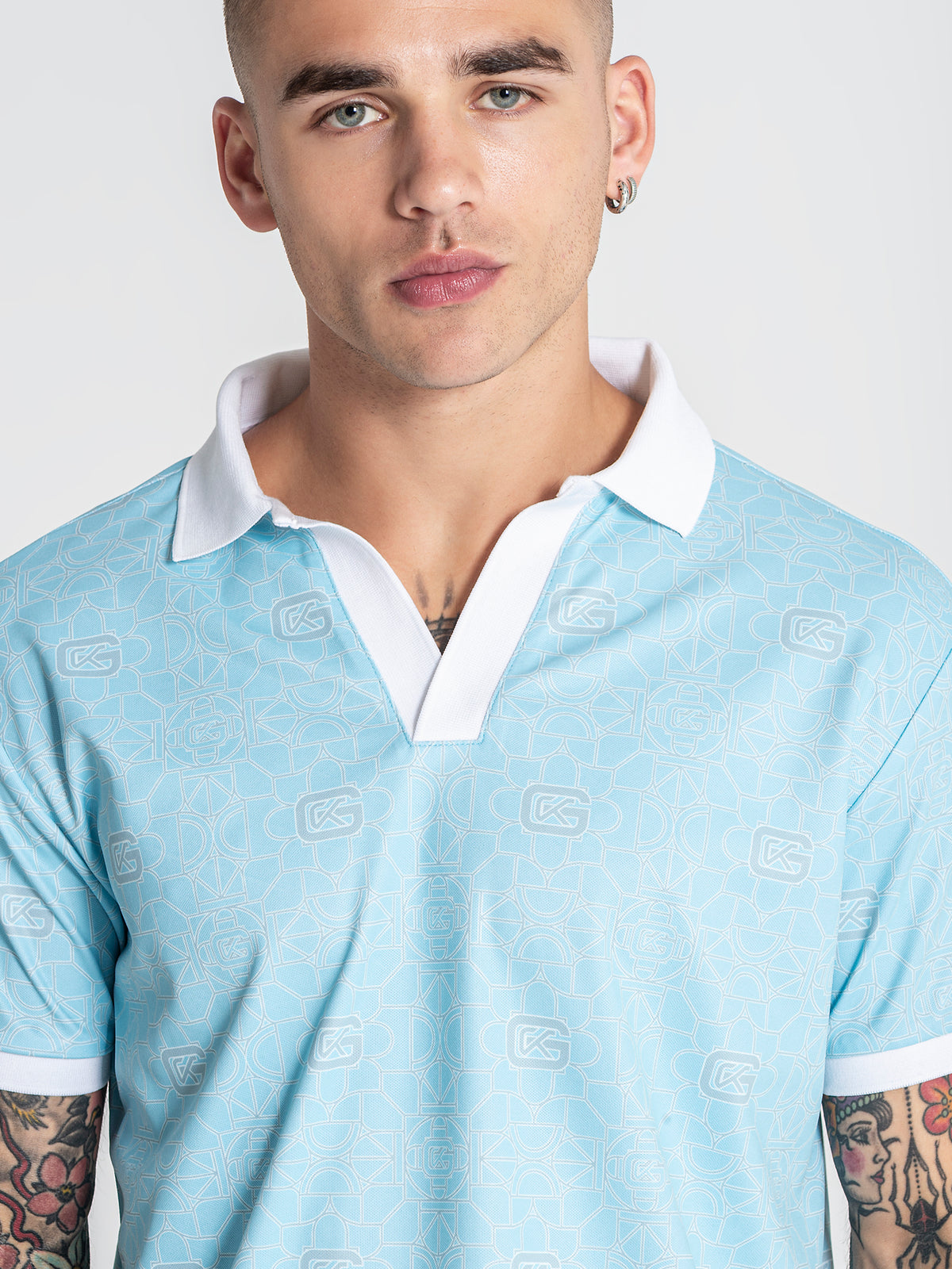 polos / Light Blue Tiled Polo