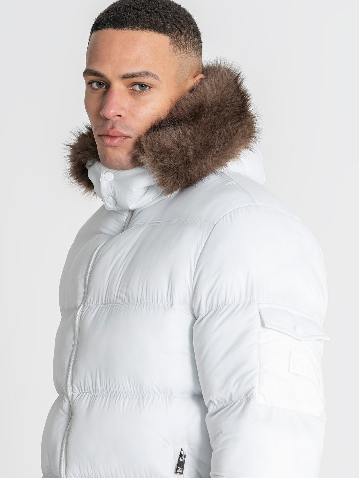 White GK Puffer Jacket