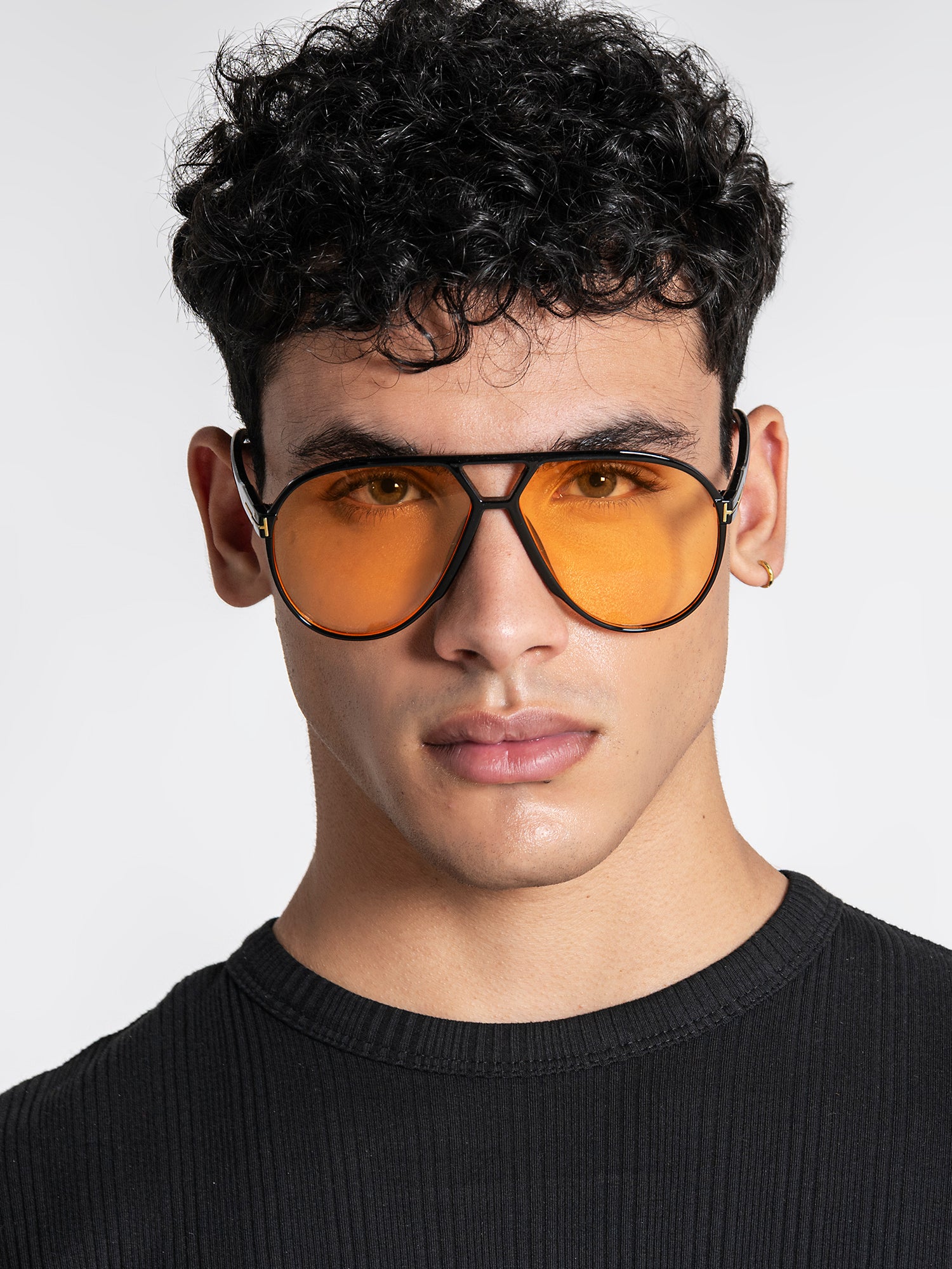 Orange Aviator Sunglasses
