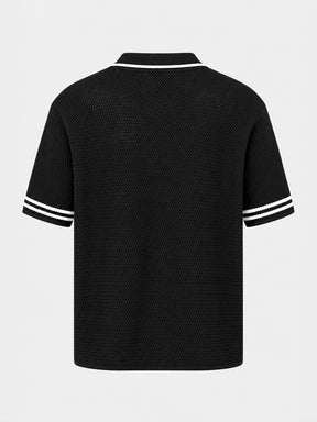 shirts / Black Baseball Knit Shirt
