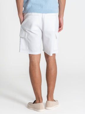 shorts / White Cargo Linen Shorts