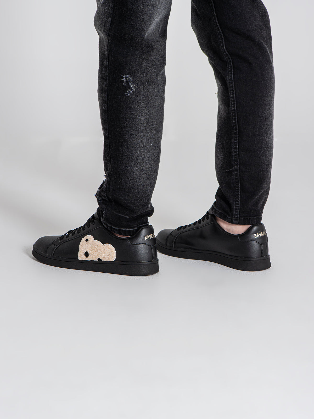sneakers / Black Plush Sneakers