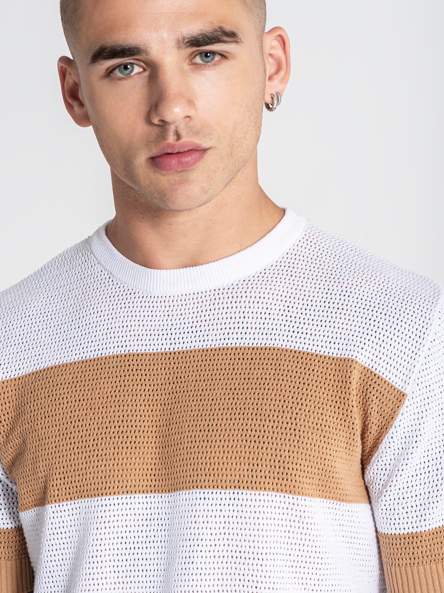 t-shirts / Camel Striped Knit Tee